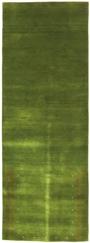 Loribaft Tappeto 250 x 90 Verde (Indian) Annodato A Mano