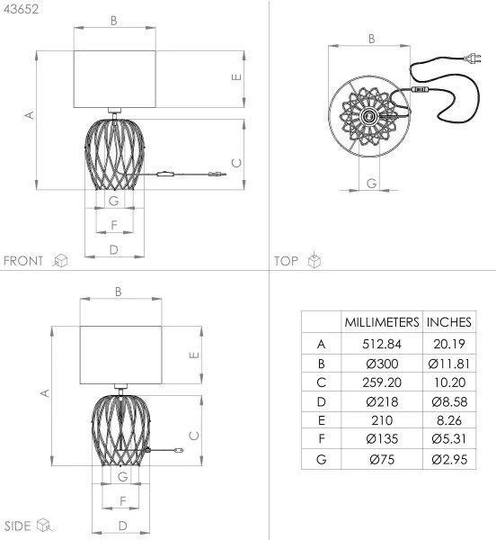 Eglo 43652 - Lampada da tavolo NIMLET 1xE27/40W/230V bianco