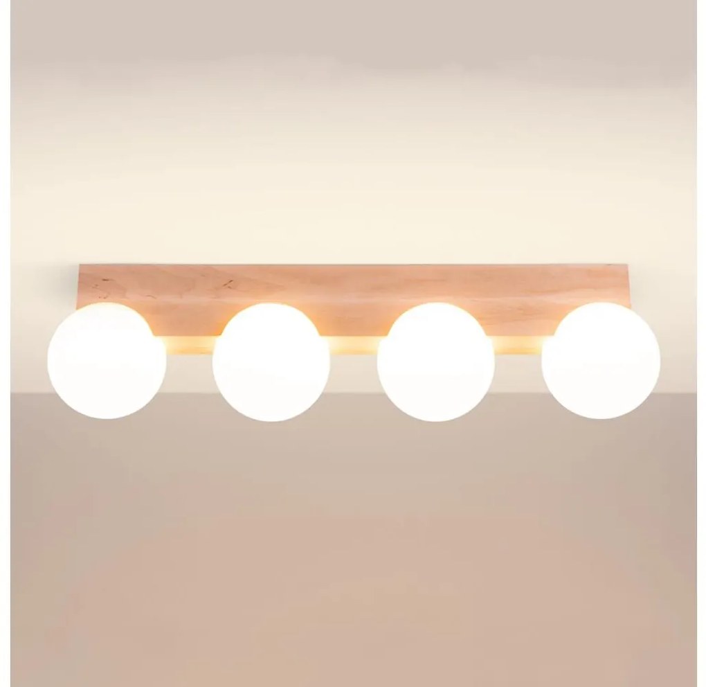 Sollux SL.1685 - Plafoniera BULBO 4xG9/8W/230V faggio/bianco