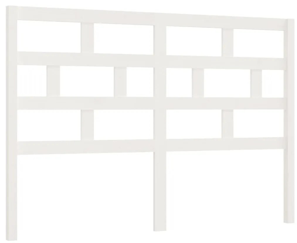 Testiera per letto bianca 156x4x100cm in legno massello di pino