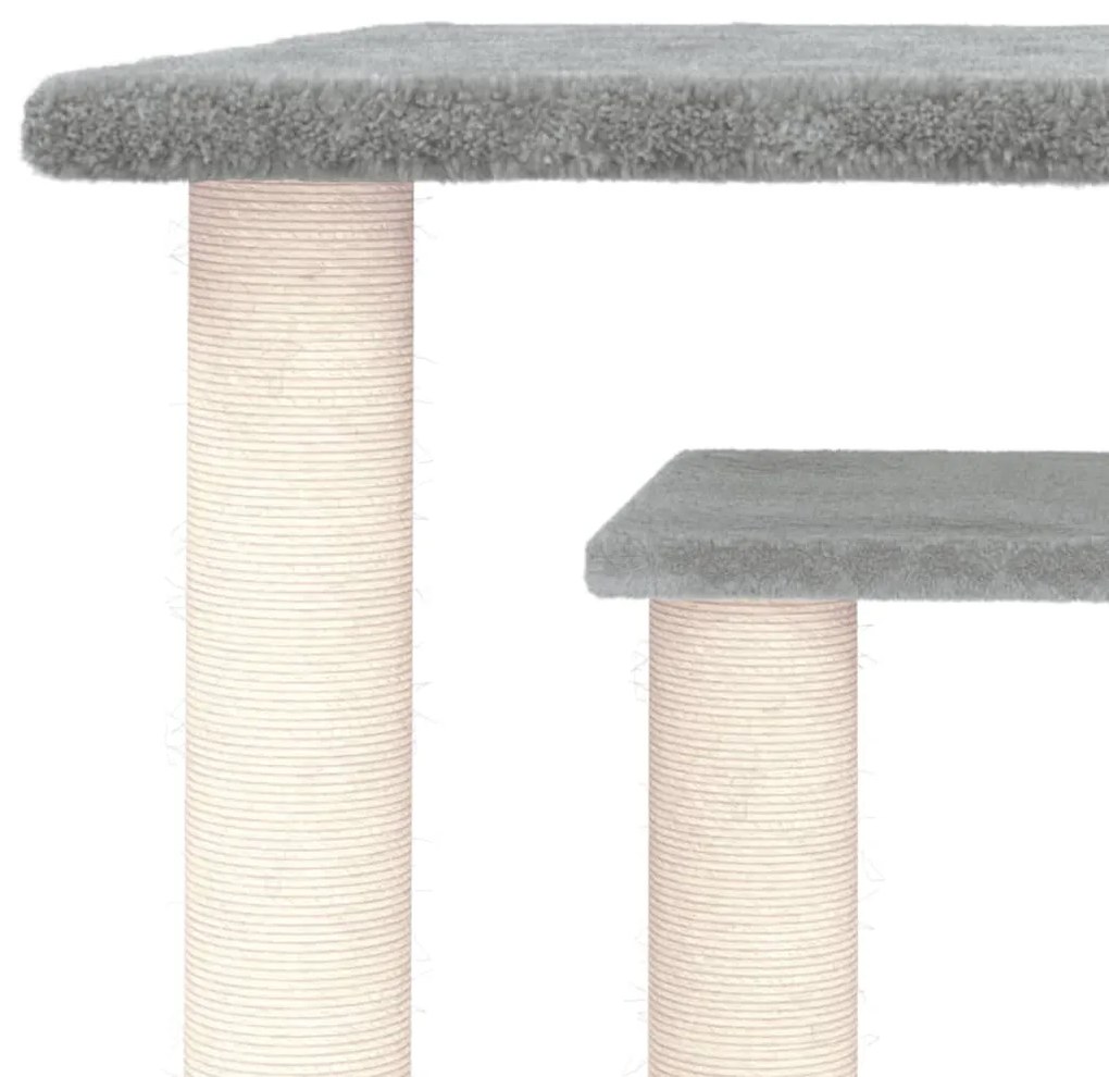 Pali tiragraffi per gatti con piattaforme grigio chiaro 50 cm