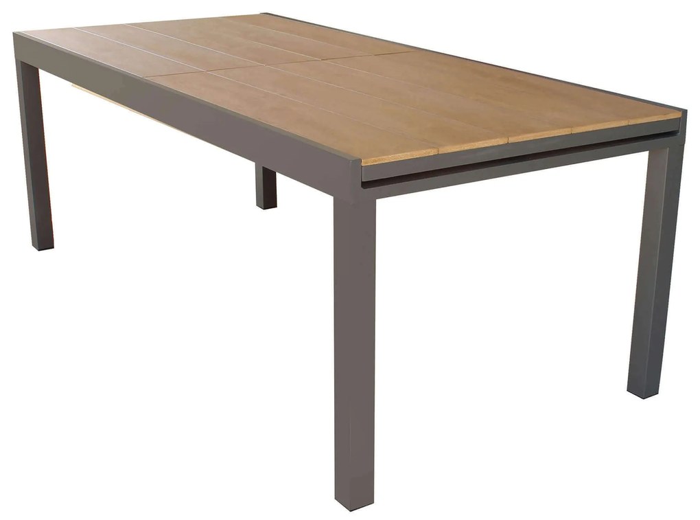 VIDUUS - set tavolo in alluminio e polywood cm 200/300 x 95 x 75 h con 6 poltrone Viduus