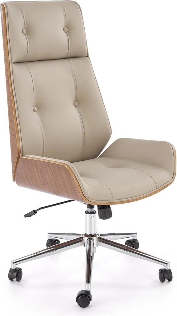 WEBSTER Sedia da ufficio direzionale girevole noce / beige