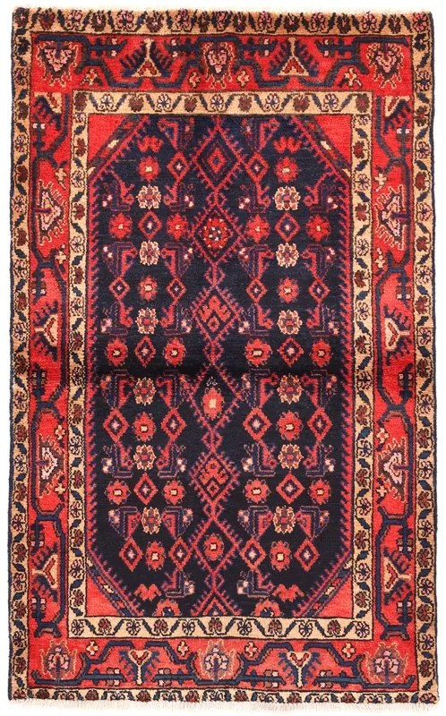 Hamedan Tappeto 170x100 Blu (Iran) Annodato A Mano