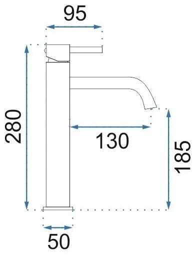 REA-B4526 - Miscelatore per lavabo LUNGO 28 cm, oro spazzolato