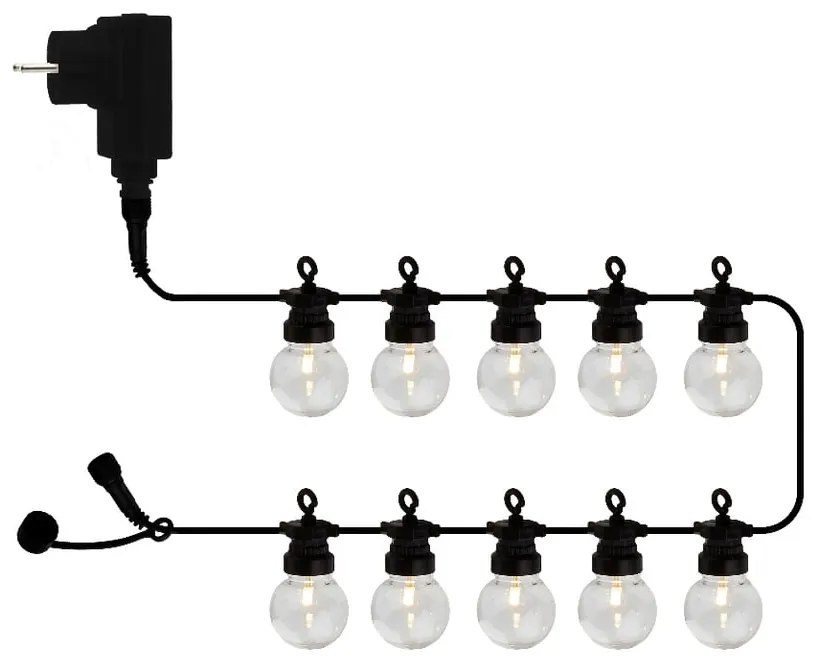 Catena luminosa 10 lampadine lunghezza 300 cm Lucas Clear - Sirius
