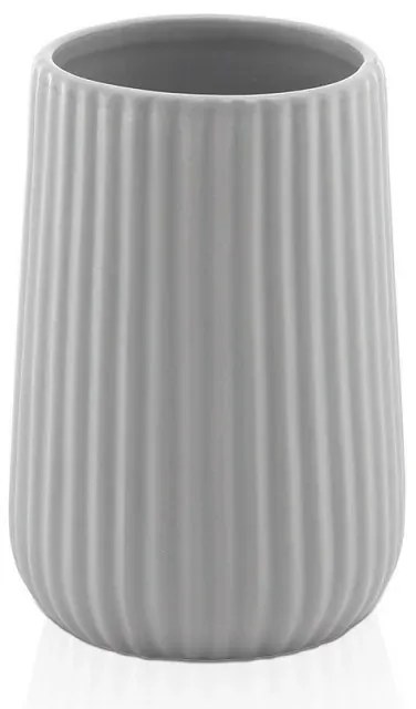 Portaspazzolini da appoggio bagno grigio Gedy serie Marika in ceramica