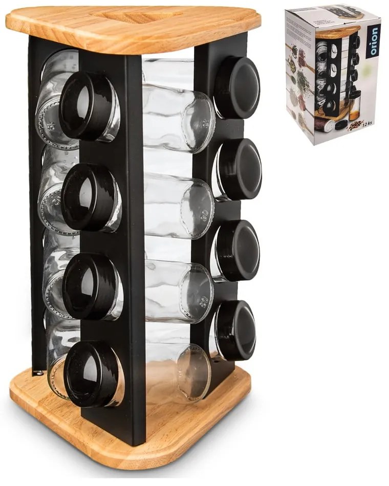 Set di 12 spezie con supporto Black - Orion