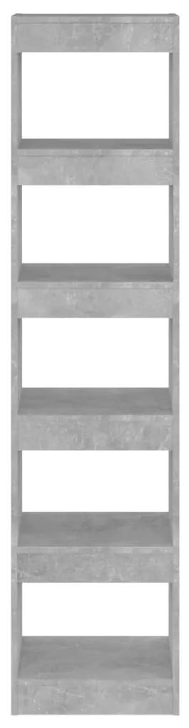 Libreria/divisorio grigio cemento 40x30x166 cm