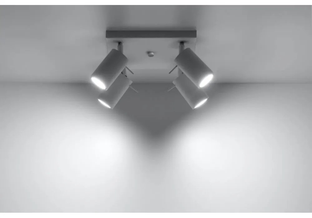 Plafoniera da Soffitto in acciaio 4xGU10 RING 4 Orientabile da interno Colore del corpo Bianco