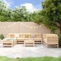 Set Salotto da Giardino 9 pz in Legno Massello di Pino 3186298