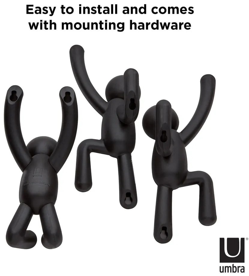 Ganci in plastica da parete in set da 3 Buddy - Umbra
