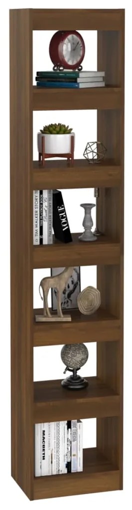 Libreria/divisorio rovere marrone 40x30x198 cm