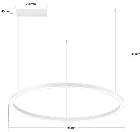 Brilagi - LED dimmerabile. Lampadario sospeso con cavo PORTOFINO LED/60W/230V Ø 80 cm bianco + telecomando
