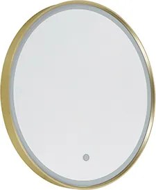 Specchio da bagno oro 50 cm con LED dimmerabile a 3 livelli con touch rotondo - Miral
