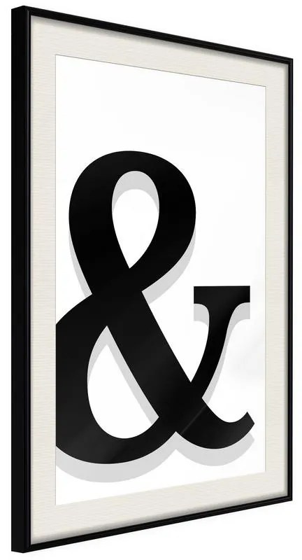 Poster  Ampersand's Shadow  Cornice Quadri Cornice nera con pass-partout, Larghezza x Altezza Home decor 30x45