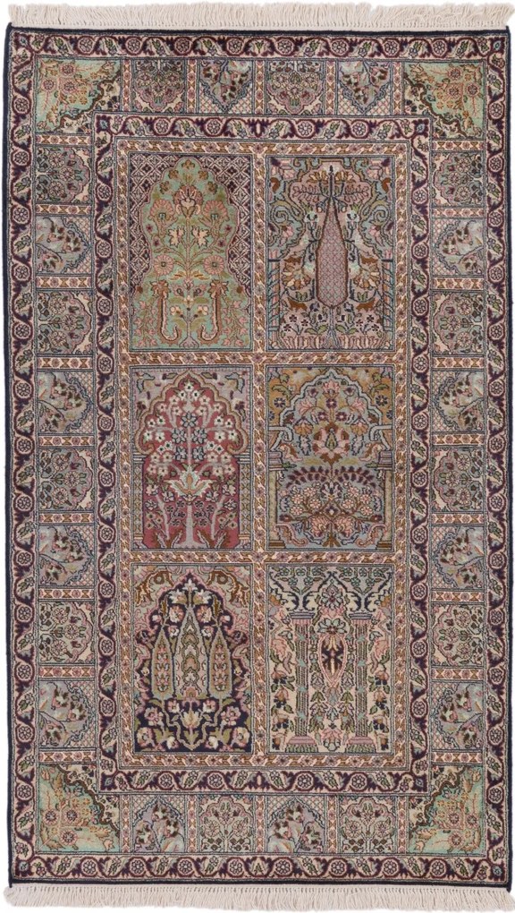 Cashmere Silk Tappeto 90 x 160 (Indian) Annodato A Mano