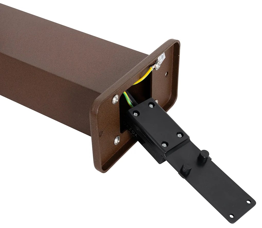 Lampada da palo da esterno industriale marrone ruggine 30 cm IP44 - Baleno