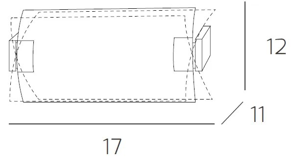 Applique Contemp Swinging Metallo Cromo Vetro Bianco Extrachiaro 2 Luci E27 17Cm