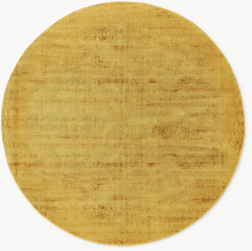 Tappeto rotondo in viscosa fatto a mano Jane