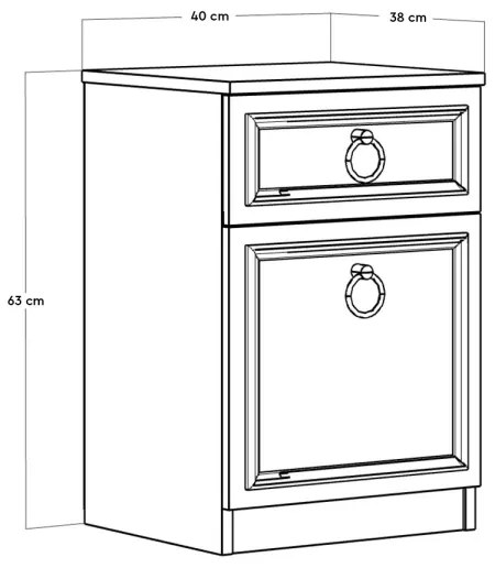 Comodino 63x40 cm bianco