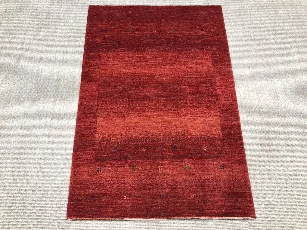Loribaft Tappeto 100 x 150 Rosso (Iran) Annodato A Mano