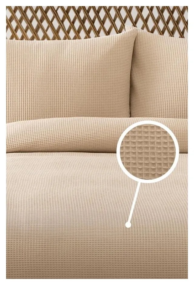 Copriletto beige 160x220 cm Waffle - Mijolnir