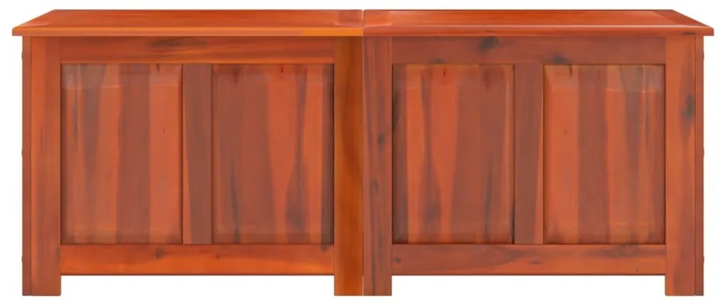 Cassapanca con coperchio marrone in legno massello di acacia