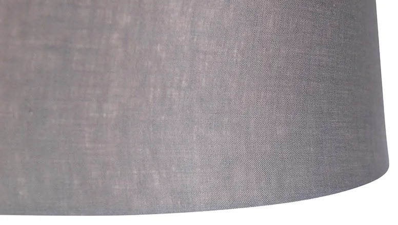 Lampada a sospensione in acciaio con paralume in lino grigio scuro 35 cm - Blitz
