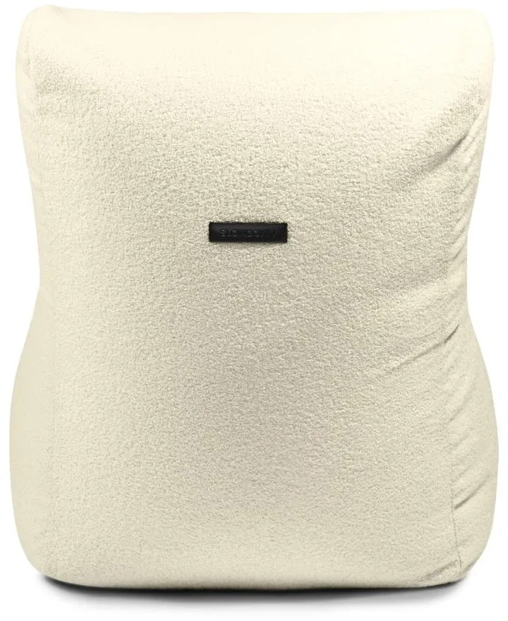 Puof a sacco color crema con rivestimento in bouclé Lounge – SLOWDOWN