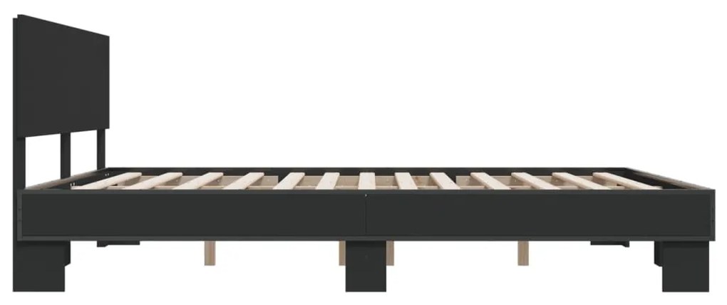 Giroletto nero 200x200 cm in legno multistrato e metallo