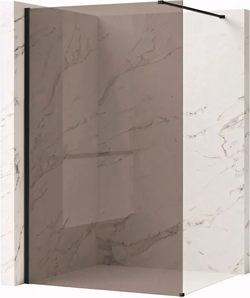 Parete doccia Rea Flexi Brown / Black 80