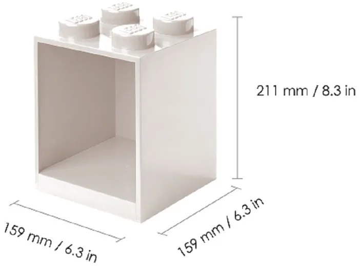 Set di 2 mensole da parete bianche per bambini Brick - LEGO®