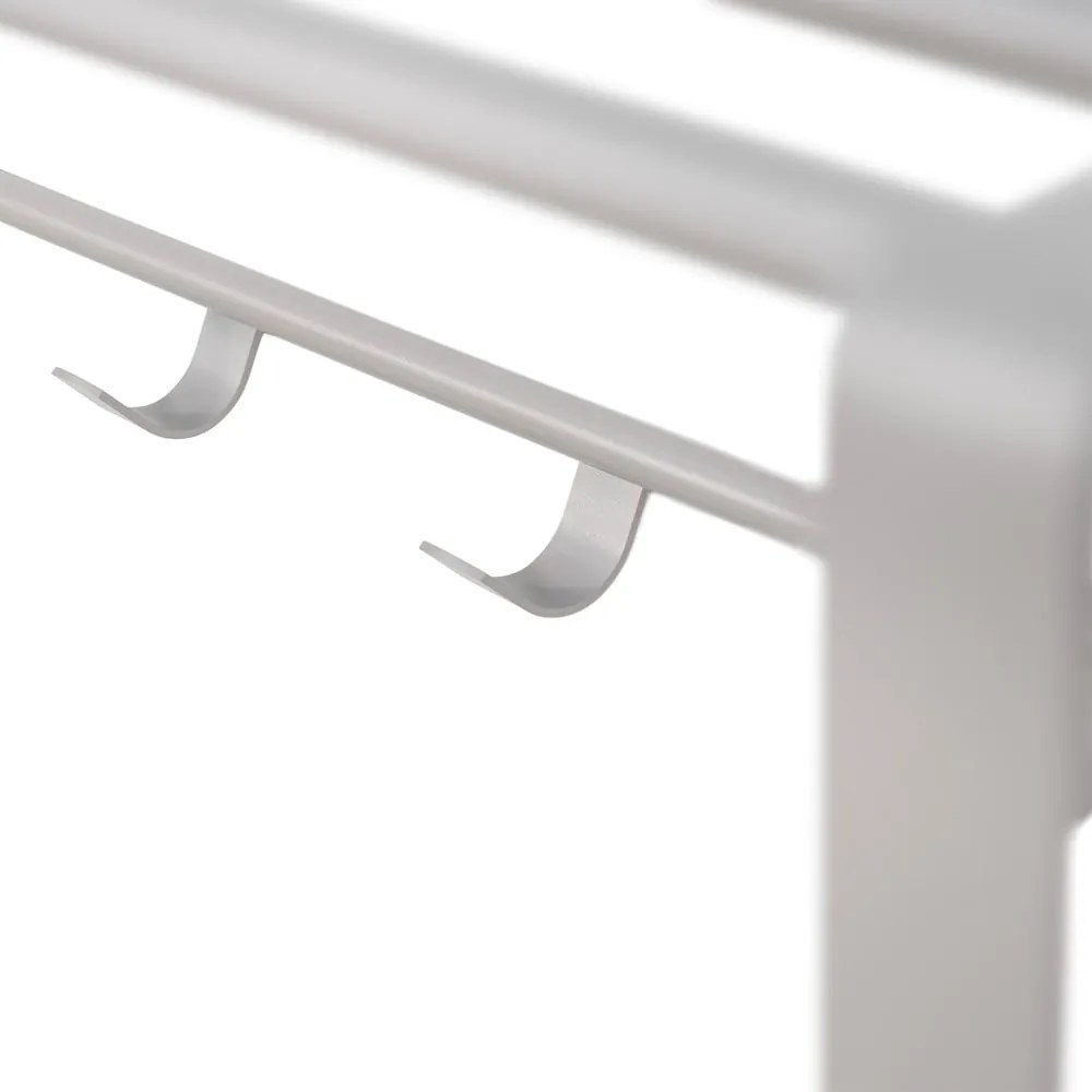 Attaccapanni da parete grigio tortora in metallo con scaffale 100 cm Rex – Spinder Design