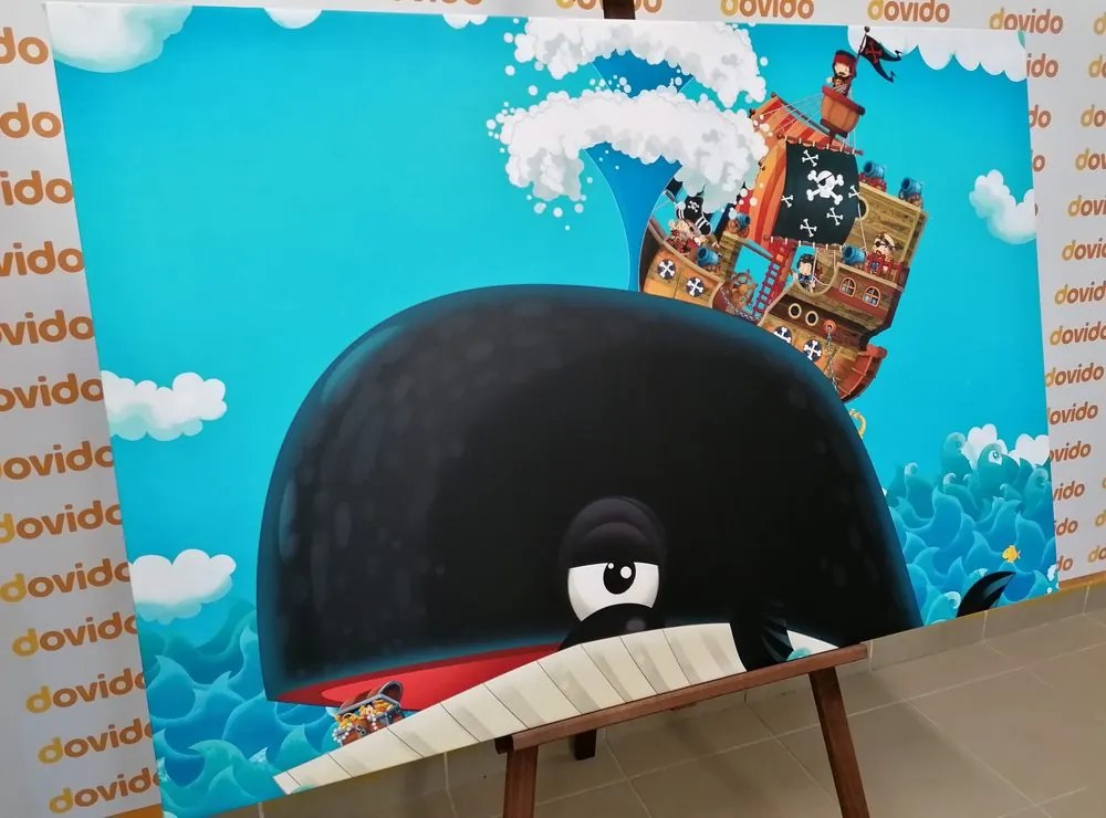 Stampa su tela – Nave pirata sulla balena