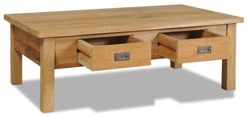 Tavolino in legno massello di teak 100x60x35 cm