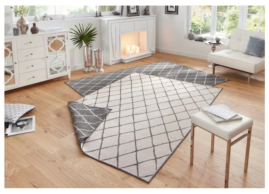 Tappeto da esterno grigio e crema , 200 x 290 cm Malaga - NORTHRUGS