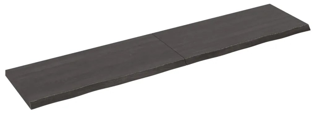 Ripiano muro grigio scuro 180x40x4 cm massello rovere trattato