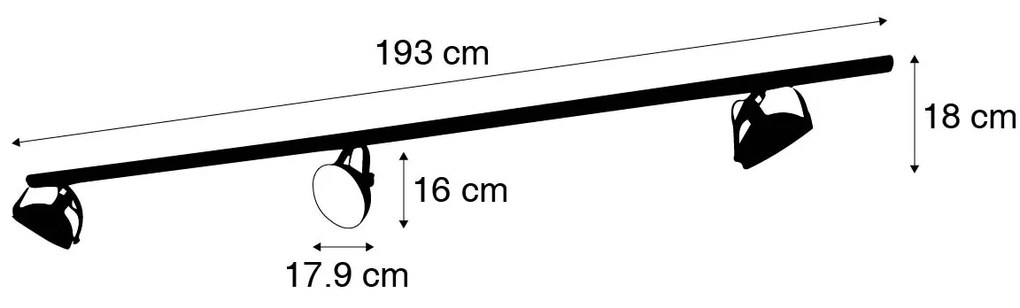Sistema a binario monofase con 3 faretti orientabili bianchi - Magnax