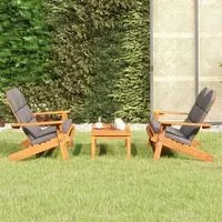 Set Salotto da Giardino Adirondack 3pz Legno Massello di Acacia 3152135