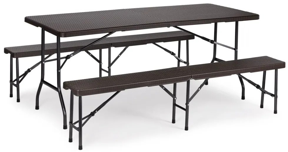 Tavolo da catering 180 cm + 2 panche - RATAN