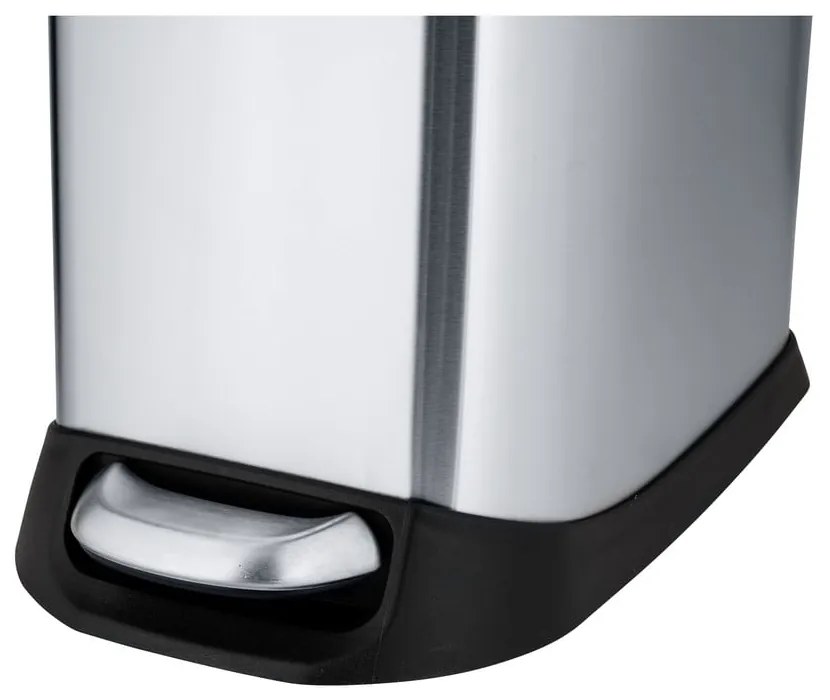 Cestino per la spazzatura color argento opaco in acciaio inox con pedale 12 l Design – Wenko
