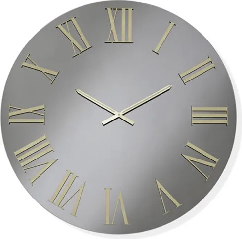 Orologio rotondo D80 cm in cristallo Fumč e numeri Oro - TIWAR