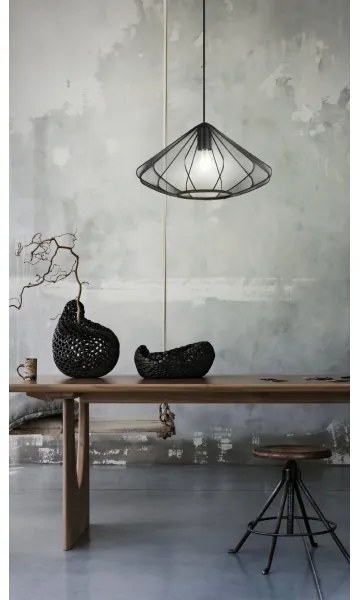 Eglo 43995 - Lampadario a sospensione con filo DOLWEN 1xE27/40W/230V diametro 42,5 cm nero