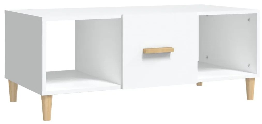 Tavolino da salotto bianco 102x50x40 cm in legno multistrato