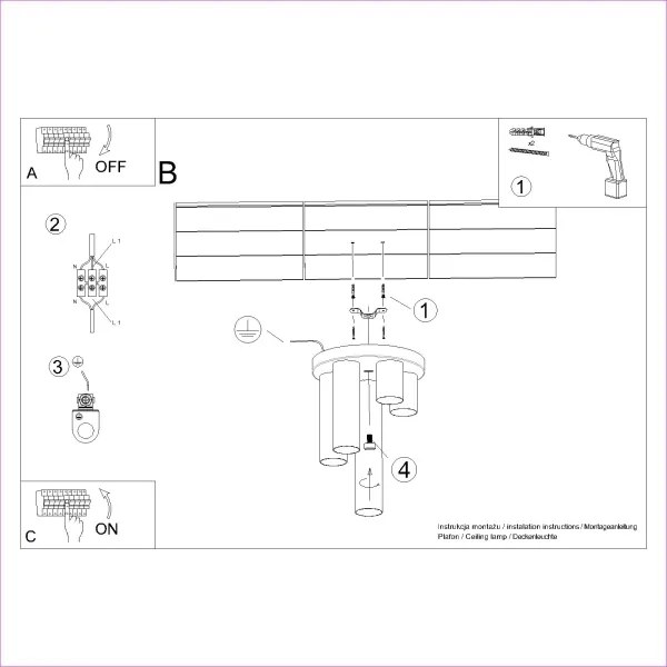 Sollux SL.1465 - Faretto LAGOS 5xGU10/10W/230V bianco