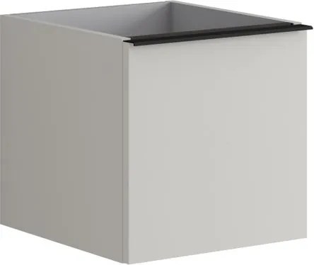 Cassettiera Pixel con 1 cassetto frontale Plain laccato opaco Beige Greige e maniglia alluminio nero opaco L.40 H.40 P.45,5 cm.