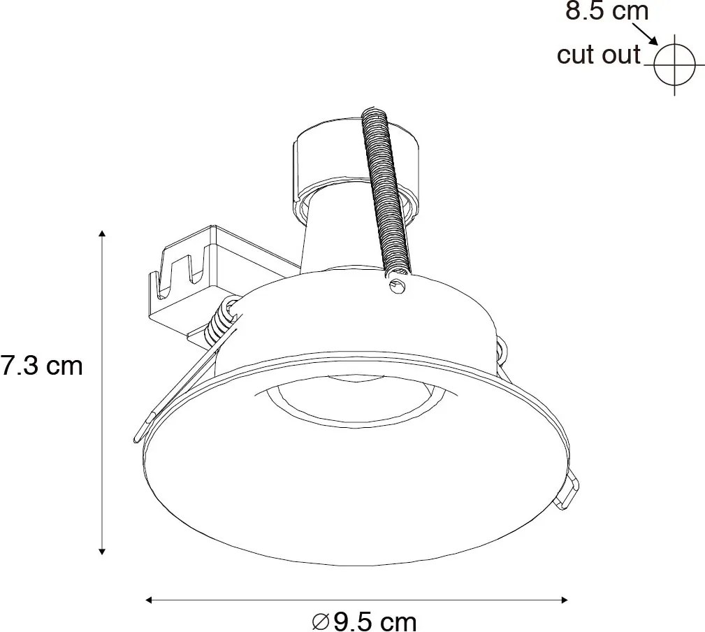 Faretto da incasso smart nero con Wifi GU10 50mm - Gijs