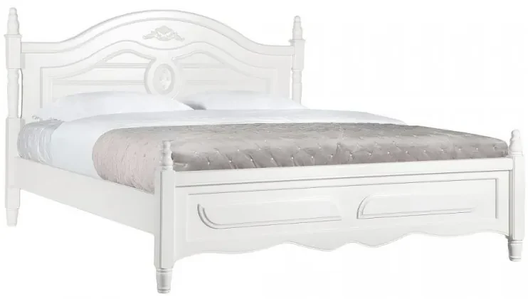 Letto provenzale matrimoniale 180x200 cm con struttura in legno bianco