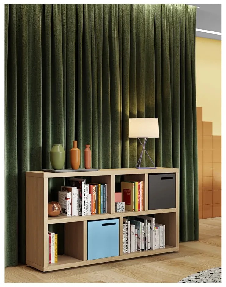 Libreria color legno effetto rovere 150x83 cm Berlin - TemaHome